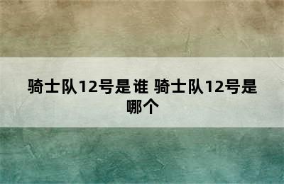 骑士队12号是谁 骑士队12号是哪个